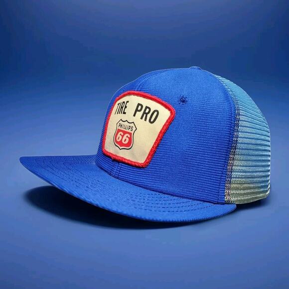 Vintage Phillips 66 Tire Pro Hat Snapback Trucker Cap Made In USA Rare - Picture 1 of 11